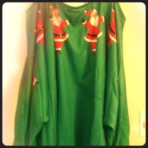Adorable Cold shoulder Santa top
